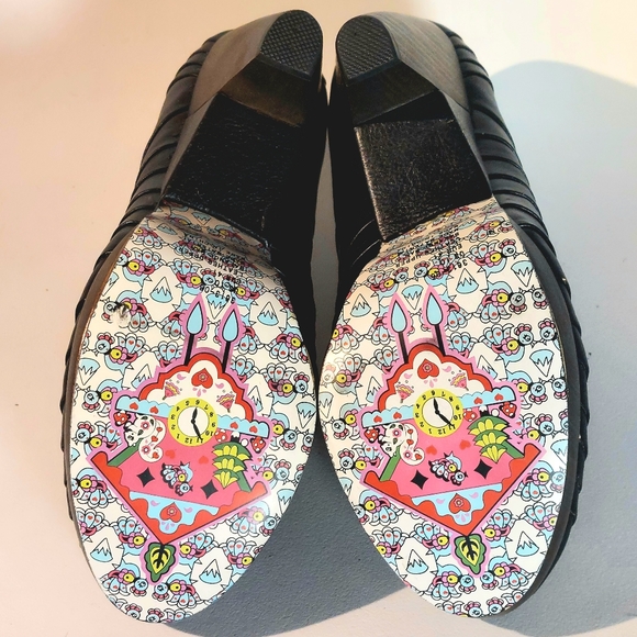 Irregular Choice Zubes black & wooden heels, EU41, circa 2010, never worn - Picture 10 of 14